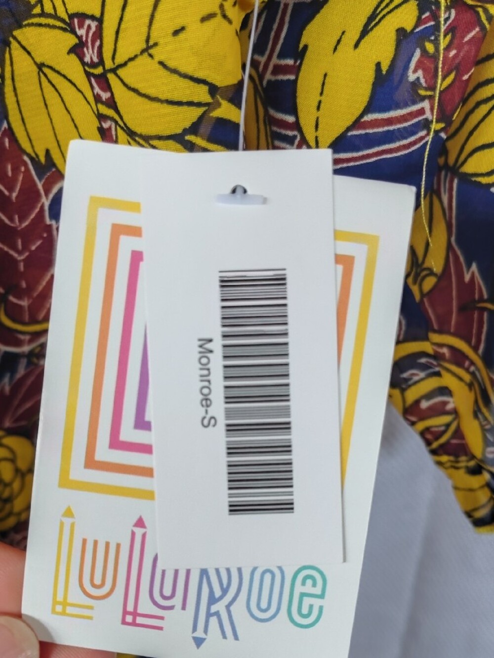 NWT LuLaRoe Yellow & Navy Floral Kimono Size Small - Picture 2 of 6